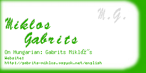 miklos gabrits business card